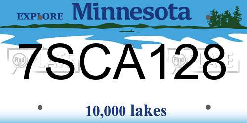 7SCA128 Minnesota License Plate
