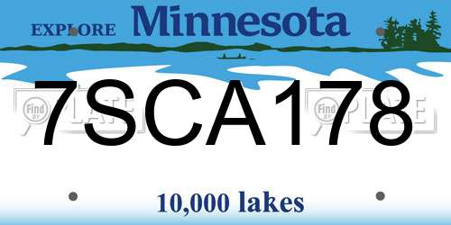 7SCA178 Minnesota License Plate