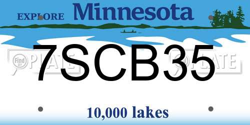 7SCB35 Minnesota License Plate