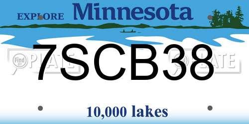 7SCB38 Minnesota License Plate