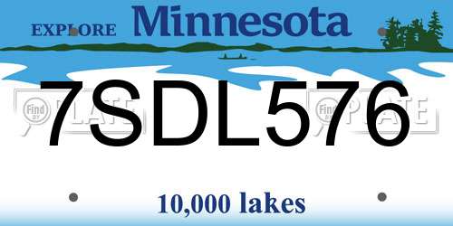 7SDL576 Minnesota License Plate