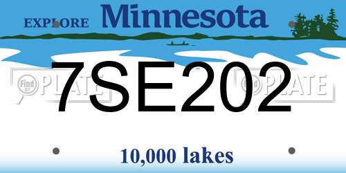7SE202 Minnesota License Plate