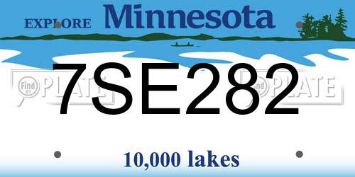 7SE282 Minnesota License Plate