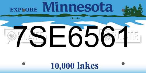7SE6561 Minnesota License Plate