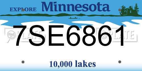 7SE6861 Minnesota License Plate