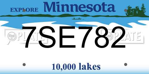 7SE782 Minnesota License Plate