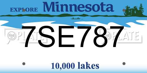 7SE787 Minnesota License Plate