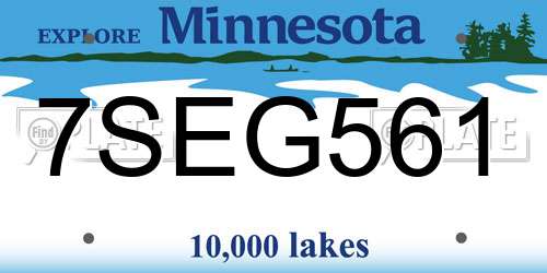 7SEG561 Minnesota License Plate