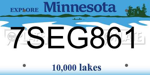 7SEG861 Minnesota License Plate