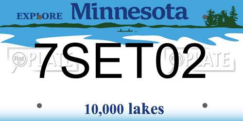 7SET02 Minnesota License Plate