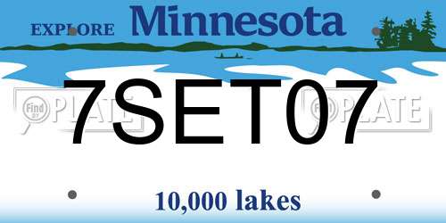 7SET07 Minnesota License Plate