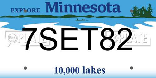 7SET82 Minnesota License Plate