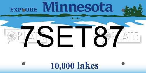 7SET87 Minnesota License Plate