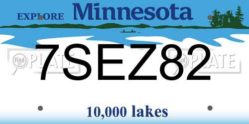 7SEZ82 Minnesota License Plate