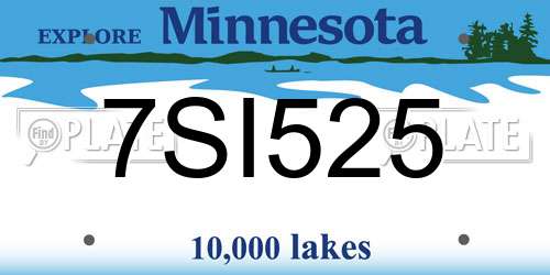 7SI525 Minnesota License Plate