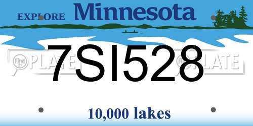 7SI528 Minnesota License Plate