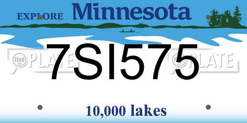 7SI575 Minnesota License Plate