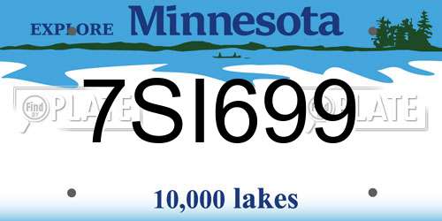 7SI699 Minnesota License Plate