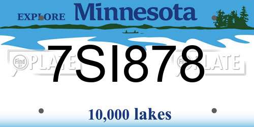 7SI878 Minnesota License Plate