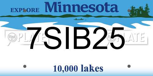 7SIB25 Minnesota License Plate