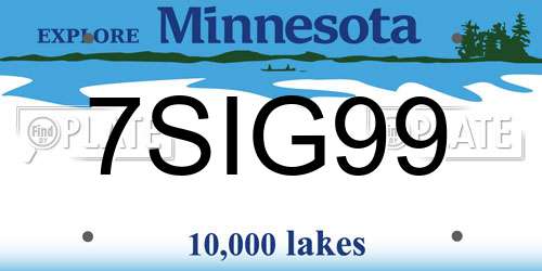 7SIG99 Minnesota License Plate