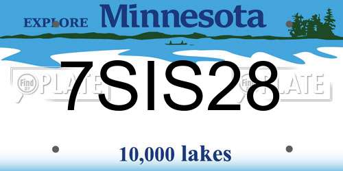 7SIS28 Minnesota License Plate
