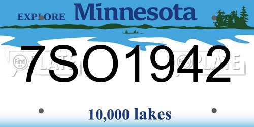 7SO1942 Minnesota License Plate