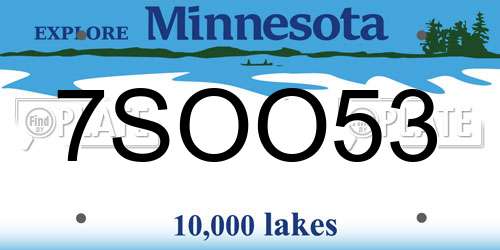 7SOO53 Minnesota License Plate