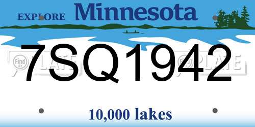 7SQ1942 Minnesota License Plate