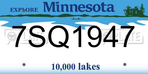7SQ1947 Minnesota License Plate