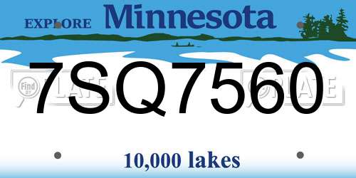 7SQ7560 Minnesota License Plate