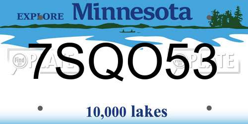 7SQO53 Minnesota License Plate