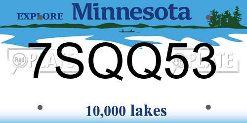 7SQQ53 Minnesota License Plate