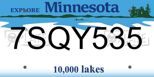 7SQY535 Minnesota License Plate