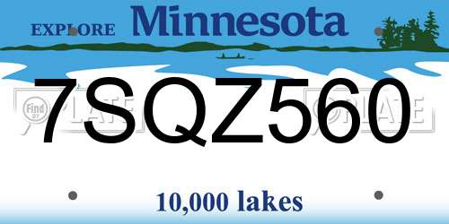 7SQZ560 Minnesota License Plate
