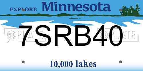 7SRB40 Minnesota License Plate