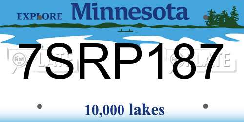 7SRP187 Minnesota License Plate