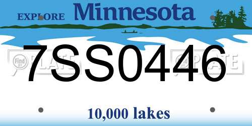 7SS0446 Minnesota License Plate