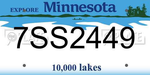 7SS2449 Minnesota License Plate