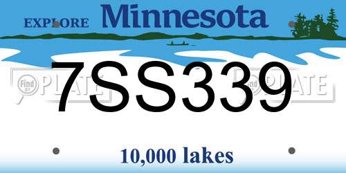 7SS339 Minnesota License Plate