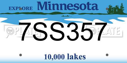 7SS357 Minnesota License Plate