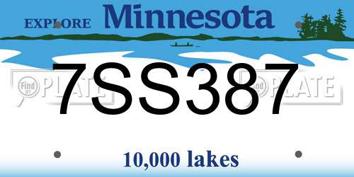 7SS387 Minnesota License Plate