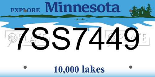 7SS7449 Minnesota License Plate