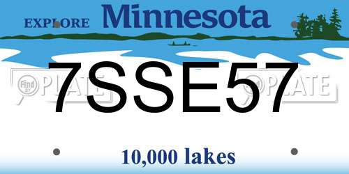 7SSE57 Minnesota License Plate