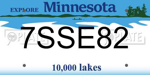 7SSE82 Minnesota License Plate