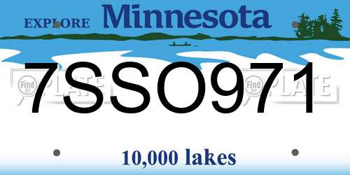 7SSO971 Minnesota License Plate