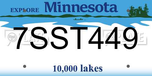 7SST449 Minnesota License Plate