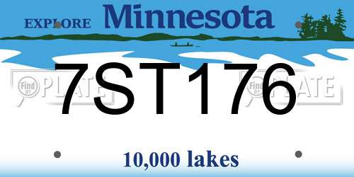 7ST176 Minnesota License Plate
