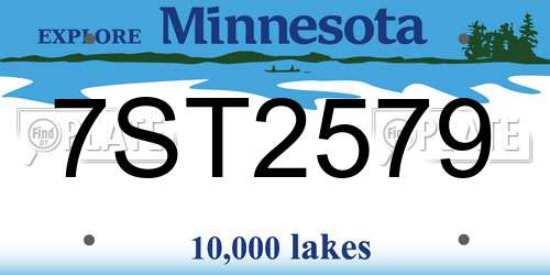 7ST2579 Minnesota License Plate