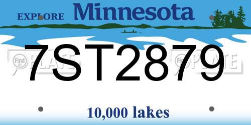 7ST2879 Minnesota License Plate